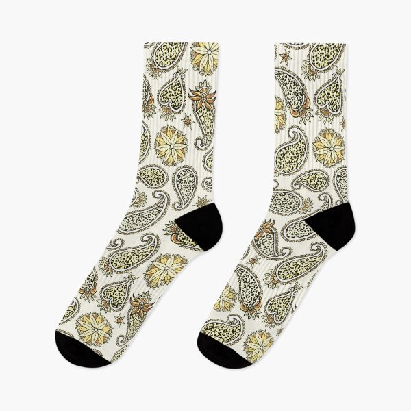Item preview, Yellow Gold Hand Drawn Leopard Paisley Pattern designed and sold by schorrnuff.