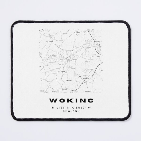 Item preview, Woking Coordinates Map Print | Minimalist Black and White Art designed and sold by RM-Journey.
