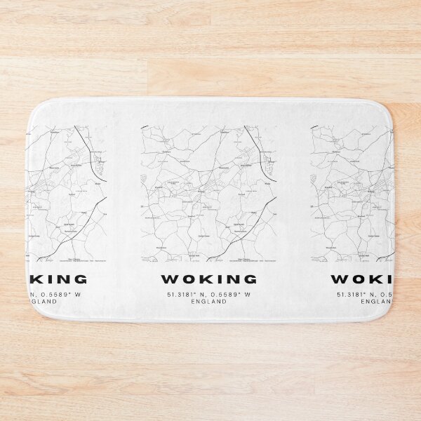 Item preview, Woking Coordinates Map Print | Minimalist Black and White Art designed and sold by RM-Journey.