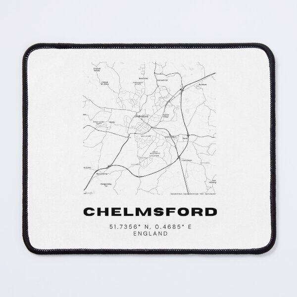Item preview, Minimalist Chelmsford Map Art | Black and White Coordinates Print designed and sold by RM-Journey.