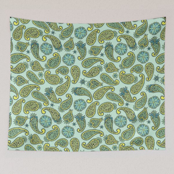Item preview, Hand Drawn Yellow and Green Leopard Paisley Pattern designed and sold by schorrnuff.