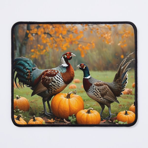 Item preview, Fall scene with pheasants and pumpkins designed and sold by Myfeathers.