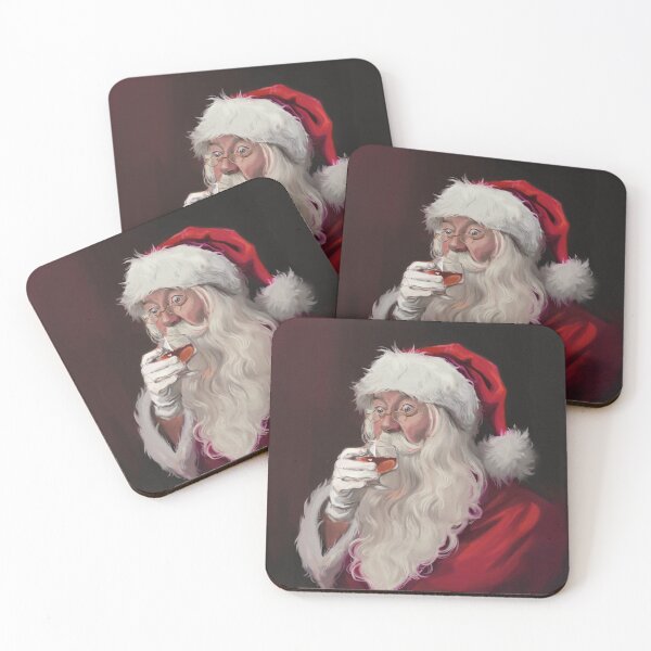 Item preview, Oil painting of naughty Santa Claus drinking  designed and sold by PP-Patterns.