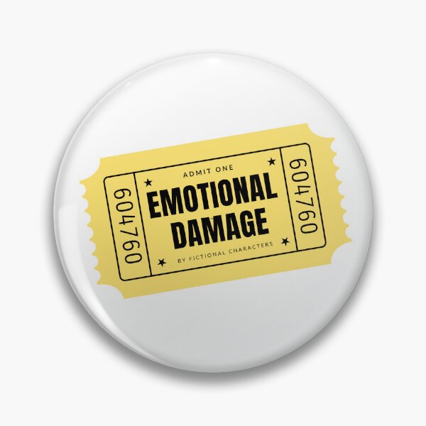 Item preview, Admit One Emotional Damage by Fictional Characters Funny Humor Ticket Pass Yellow  designed and sold by Sketchbook Studio by Aqsaa.