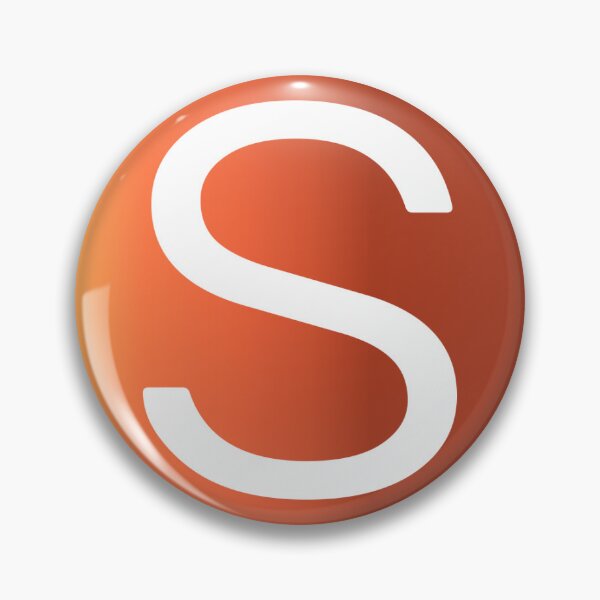 Item preview, "S" icon in white with orange shaded background designed and sold by Sentientism.