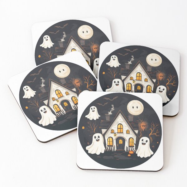 Item preview, Charming Cottage with Playful Halloween Ghosts designed and sold by CharmingQuill.