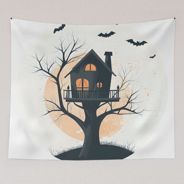 Item preview, Spooky Treehouse in a Haunted Forest designed and sold by CharmingQuill.