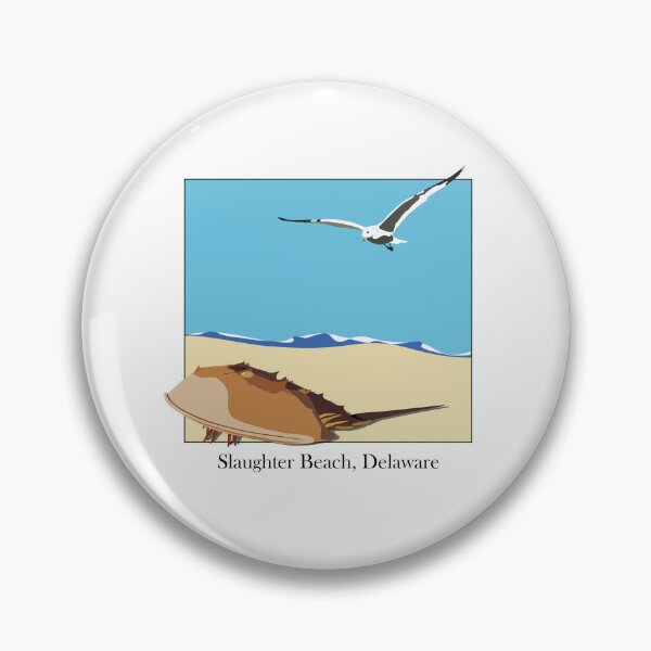 Item preview, Horseshoe Crab and Seagull Beach Design Slaughter Beach, Delaware Baskerville designed and sold by laughingwillows.
