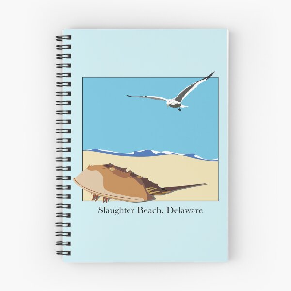 Item preview, Horseshoe Crab and Seagull Beach Design Slaughter Beach, Delaware Baskerville designed and sold by laughingwillows.