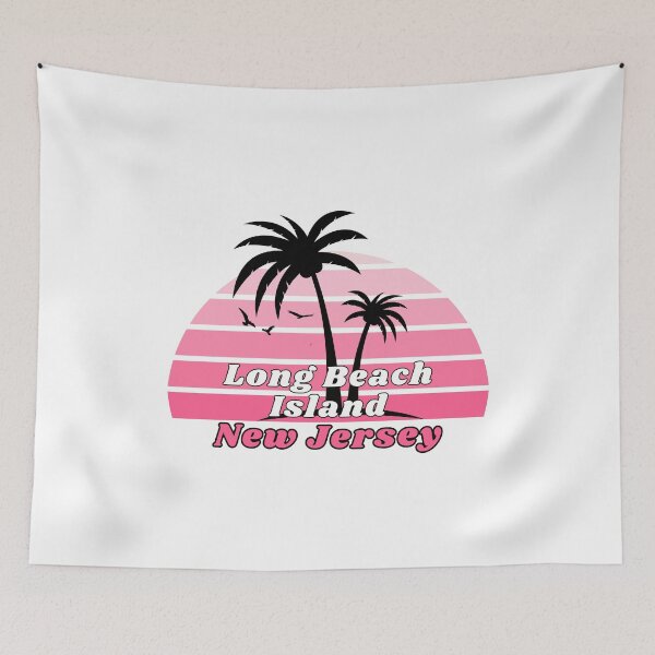 Item preview, Copy Retro Cool Long Beach Island New Jersey Palm Tree at Sunset Souvenirs designed and sold by karmdaf.