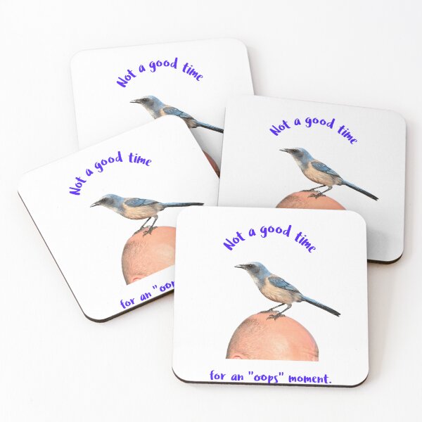 Item preview, Bald man with bird on head. "oops." designed and sold by Qzmet.