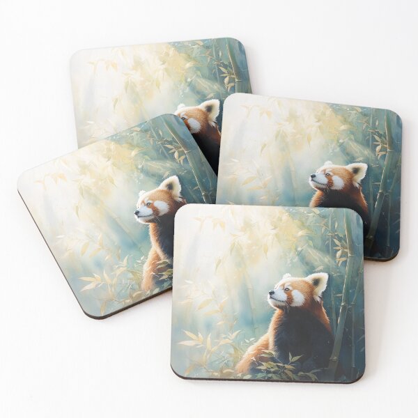 Item preview, Red Panda in the Bamboo Grove designed and sold by AshiraCreations.