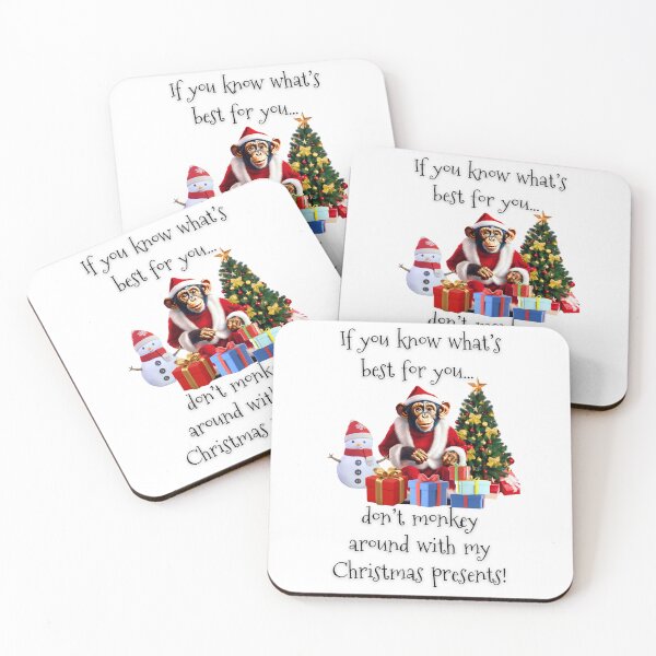Item preview, Funny Chimpanzee Santa: Don't Monkey Around with My Christmas Presents! designed and sold by Fredster1966.