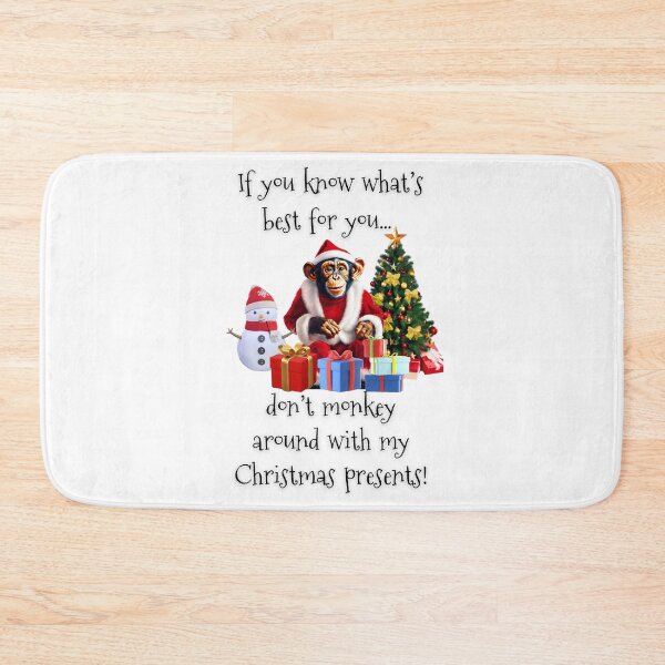 Item preview, Funny Chimpanzee Santa: Don't Monkey Around with My Christmas Presents! designed and sold by Fredster1966.