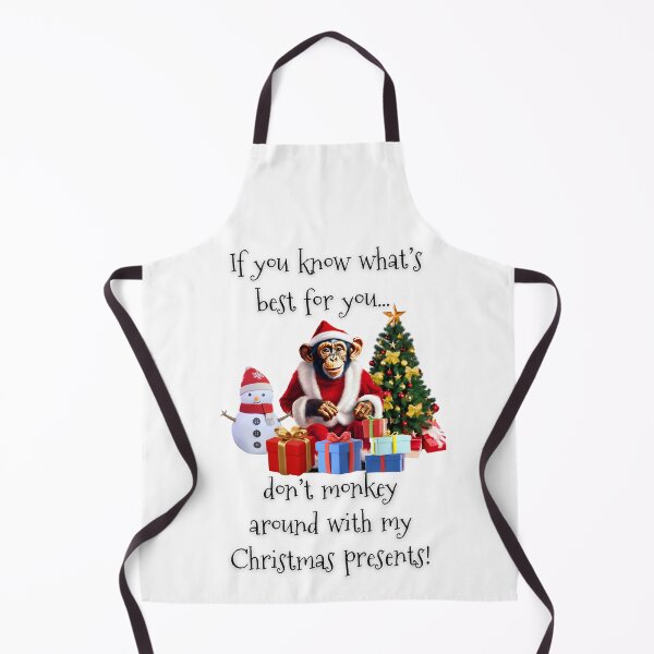Item preview, Funny Chimpanzee Santa: Don't Monkey Around with My Christmas Presents! designed and sold by Fredster1966.
