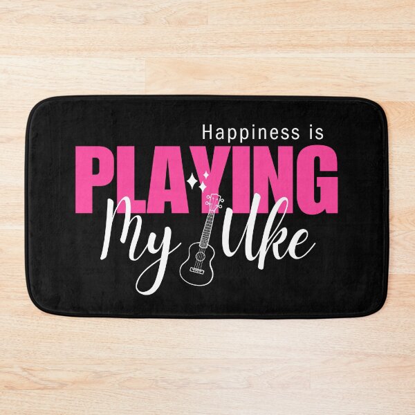 Item preview, Happiness is Playing My Uke (Pink Dark Background) designed and sold by Propeller Cap, LLC.