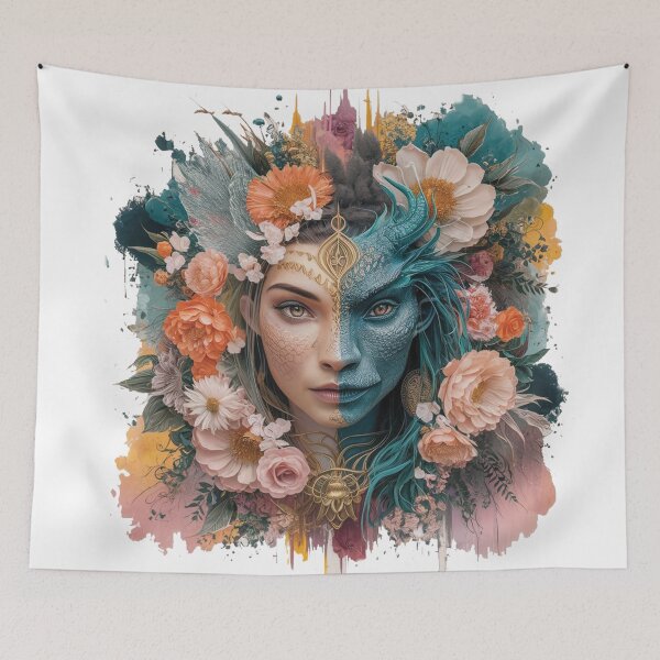 Item preview, split face in half between queen and monster designed and sold by RAZ1995.