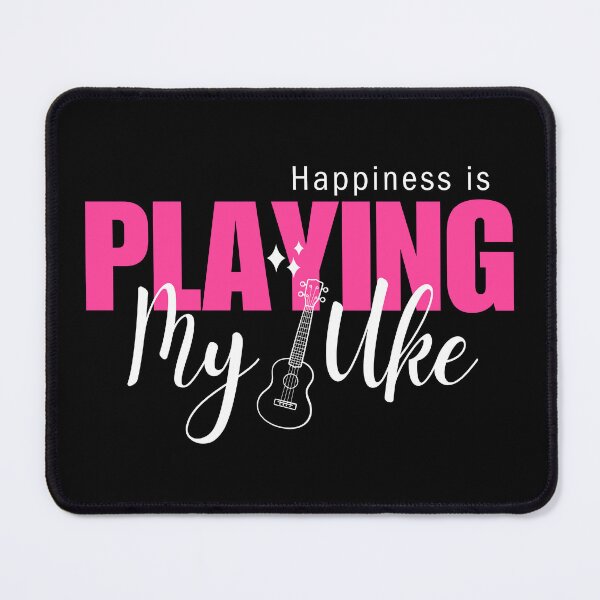 Item preview, Happiness is Playing My Uke (Pink Dark Background) designed and sold by Propeller Cap, LLC.
