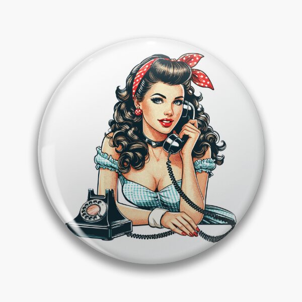 Item preview, Rockabilly Woman Rotary Dial Telephone Gift designed and sold by Pineapple-Tree.