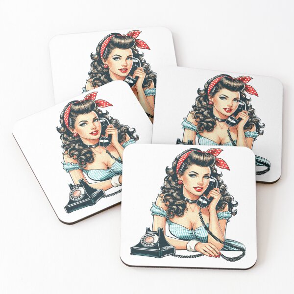Item preview, Rockabilly Woman Rotary Dial Telephone Gift designed and sold by Pineapple-Tree.