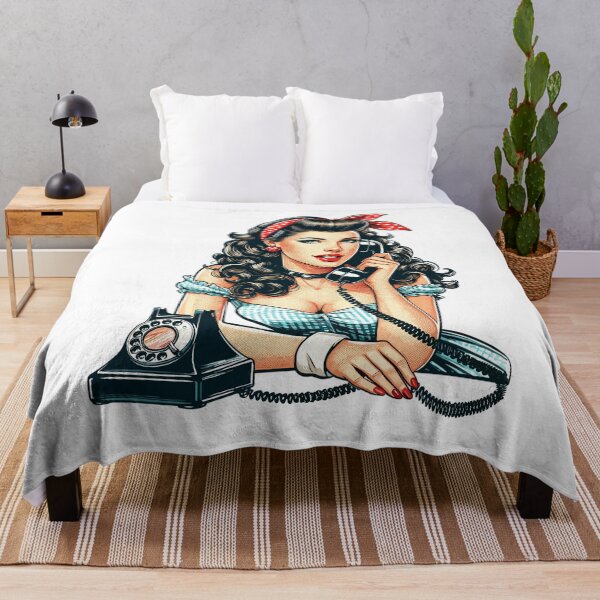 Item preview, Rockabilly Woman Rotary Dial Telephone Gift designed and sold by Pineapple-Tree.