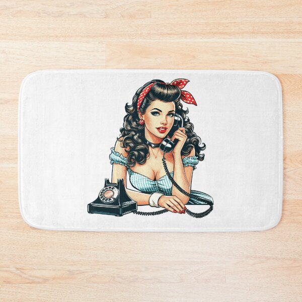 Item preview, Rockabilly Woman Rotary Dial Telephone Gift designed and sold by Pineapple-Tree.