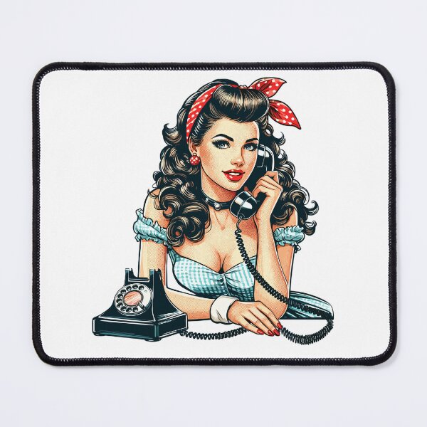 Item preview, Rockabilly Woman Rotary Dial Telephone Gift designed and sold by Pineapple-Tree.
