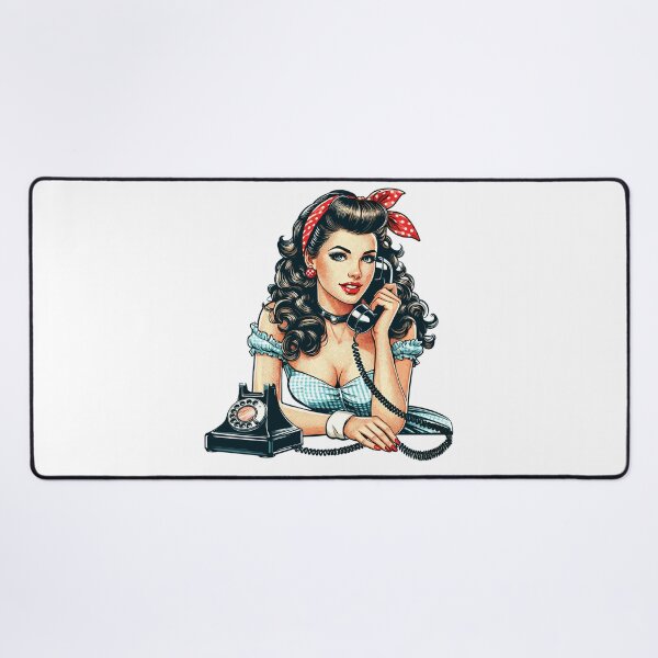 Item preview, Rockabilly Woman Rotary Dial Telephone Gift designed and sold by Pineapple-Tree.