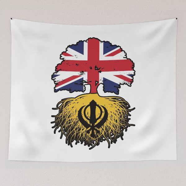 Item preview, Khalistan Sikh British UK Tree Roots Flag designed and sold by FlagX.