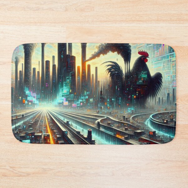 Item preview, Cyberpunk Rooster Rising designed and sold by FNORD-10111.