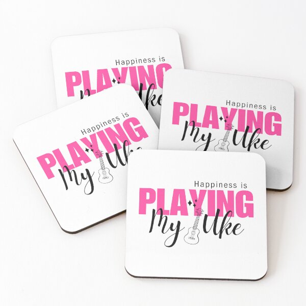 Item preview, Happiness is Playing My Uke (Pink Light Background) designed and sold by Propeller Cap, LLC.