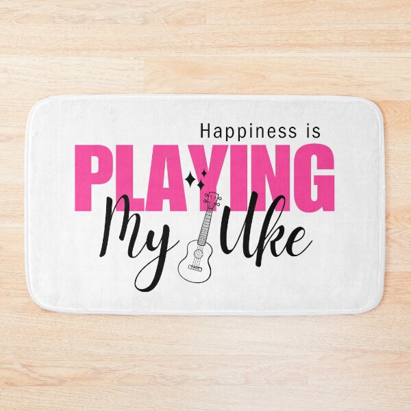 Item preview, Happiness is Playing My Uke (Pink Light Background) designed and sold by Propeller Cap, LLC.