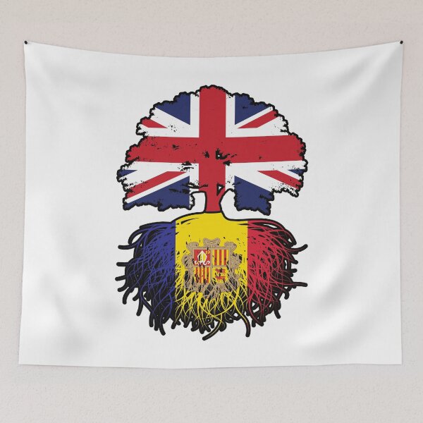 Item preview, Andorra Andorran British UK United Kingdom Britain Tree Roots Flag designed and sold by FlagX.
