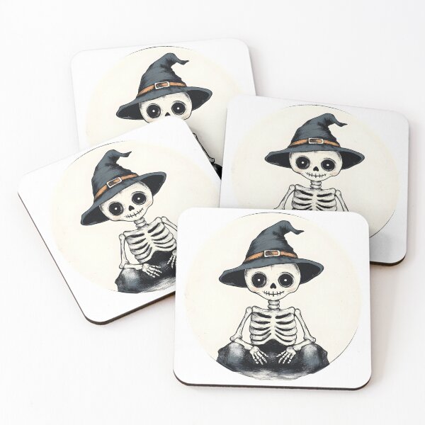 Item preview, Spooky Skeleton in Witch Hat designed and sold by CharmingQuill.