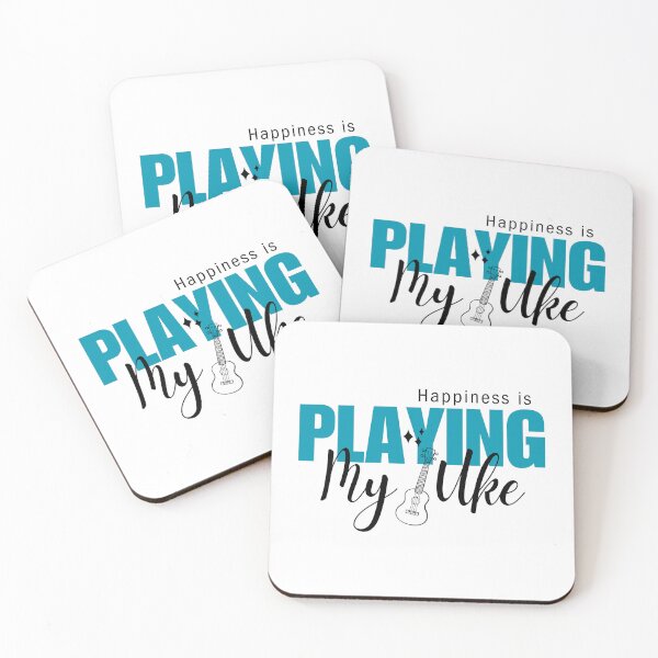 Item preview, Happiness is Playing My Uke (Blue Light Background) designed and sold by Propeller Cap, LLC.