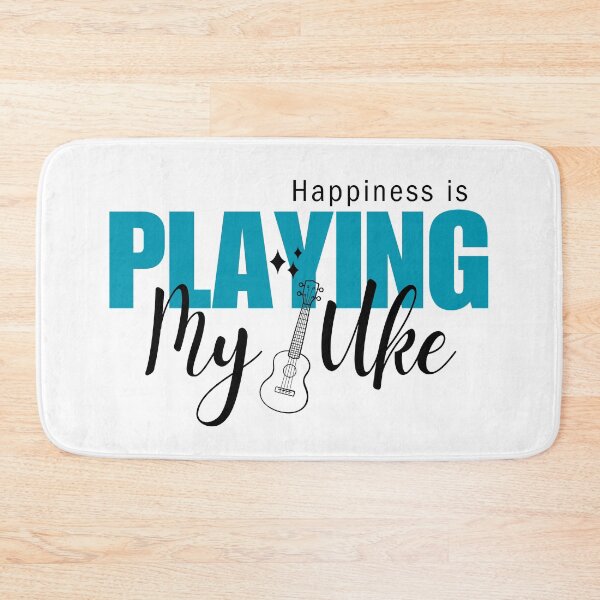 Item preview, Happiness is Playing My Uke (Blue Light Background) designed and sold by Propeller Cap, LLC.