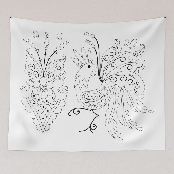 Item preview, Folklore Rooster - Swedish Folk Art designed and sold by Patterns and critters.