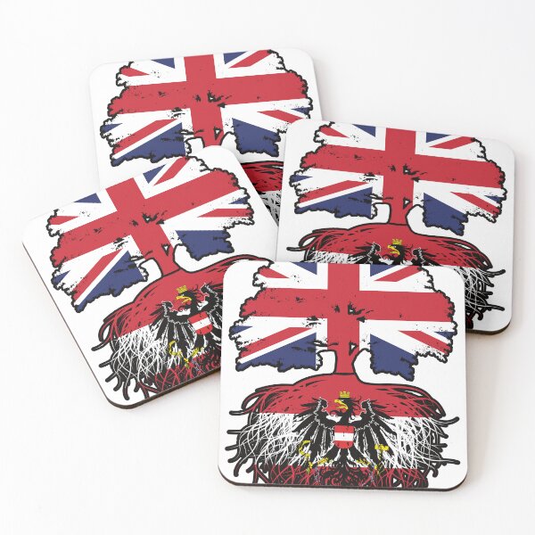 Item preview, Austria Austrian British UK United Kingdom Britain Tree Roots Flag designed and sold by FlagX.