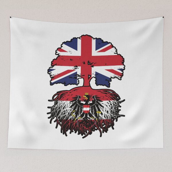 Item preview, Austria Austrian British UK United Kingdom Britain Tree Roots Flag designed and sold by FlagX.
