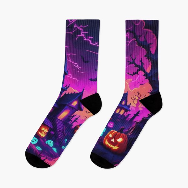 Item preview, HALLOWEEN SCENE GHOSTS / Gift items and personal use / Halloween, House, Spooky, Scary, Haunted, Horror, Ghosts, Purple, Pink,  Dark, Spirit, Death, Gothic, Movie, Vintage,  Creepy, Vector, Art designed and sold by LumDesignArt.