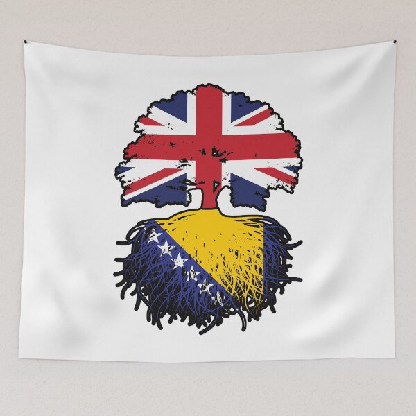 Item preview, Bosnia Bosnian British UK United Kingdom Britain Tree Roots Flag designed and sold by FlagX.