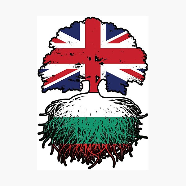 Item preview, Bulgaria Bulgarian British UK United Kingdom Britain Tree Roots Flag designed and sold by FlagX.