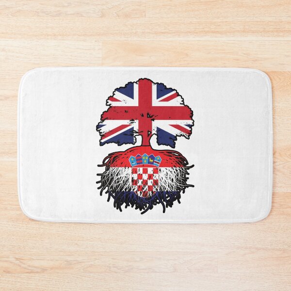 Aperçu de l'œuvre Croatie Croate Britannique Royaume-Uni Royaume-Uni Grande-Bretagne Racines d'arbres Drapeau créée et vendue par FlagX.