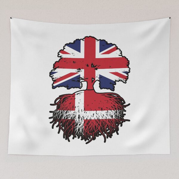 Item preview, Denmark Danish British UK United Kingdom Britain Tree Roots Flag designed and sold by FlagX.