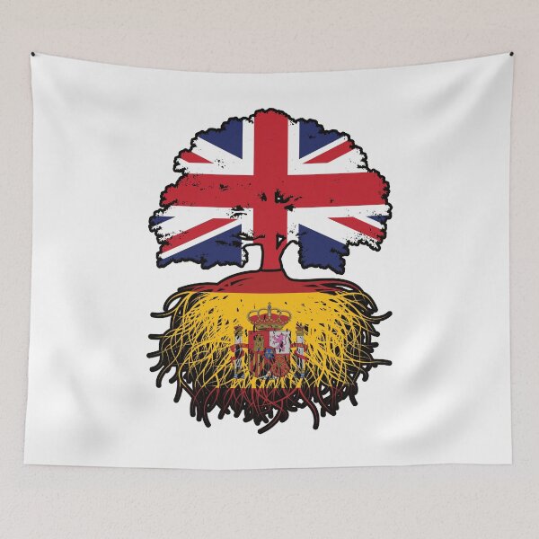 Item preview, Spain Spanish British UK United Kingdom Britain Tree Roots Flag designed and sold by FlagX.