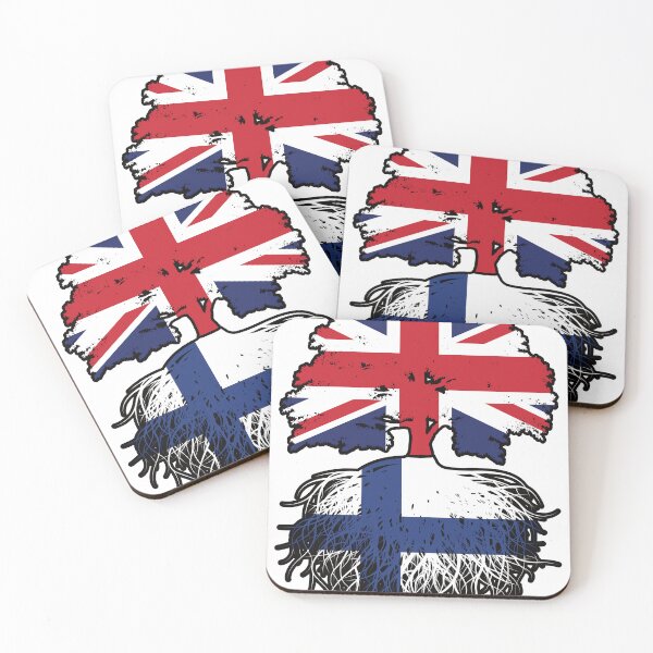 Item preview, Finland Finnish British UK United Kingdom Britain Tree Roots Flag designed and sold by FlagX.