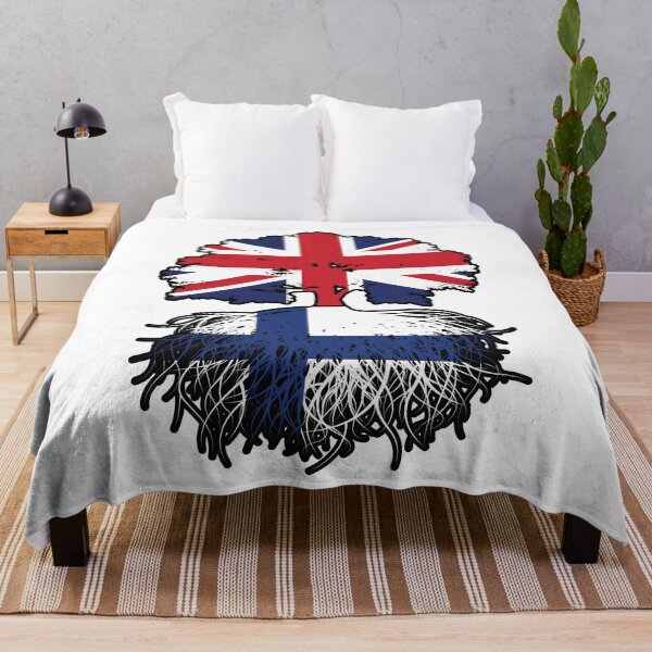 Item preview, Finland Finnish British UK United Kingdom Britain Tree Roots Flag designed and sold by FlagX.