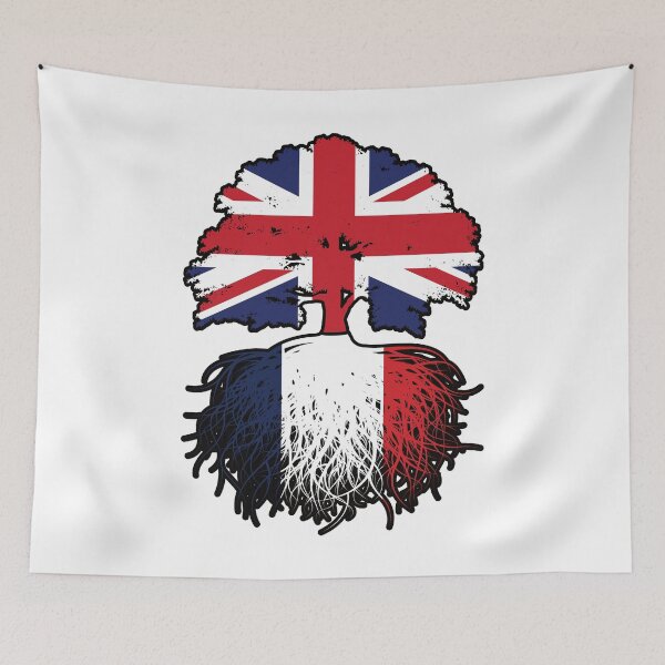 Item preview, France French British UK United Kingdom Britain Tree Roots Flag designed and sold by FlagX.