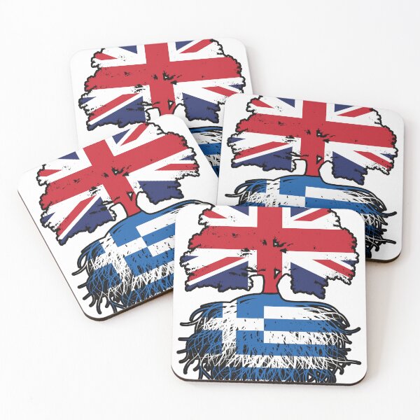 Item preview, Greece Greek British UK United Kingdom Britain Tree Roots Flag designed and sold by FlagX.