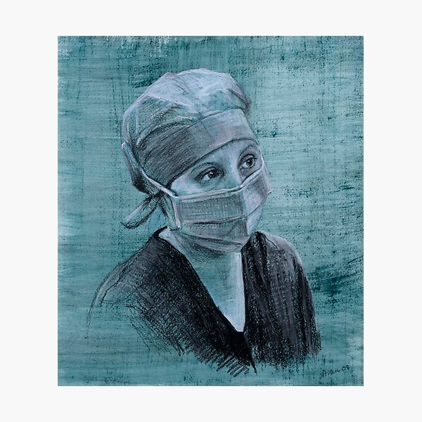 Nurse Mel  - Drawing by Avril Thomas - Adelaide Artist Photographic Print